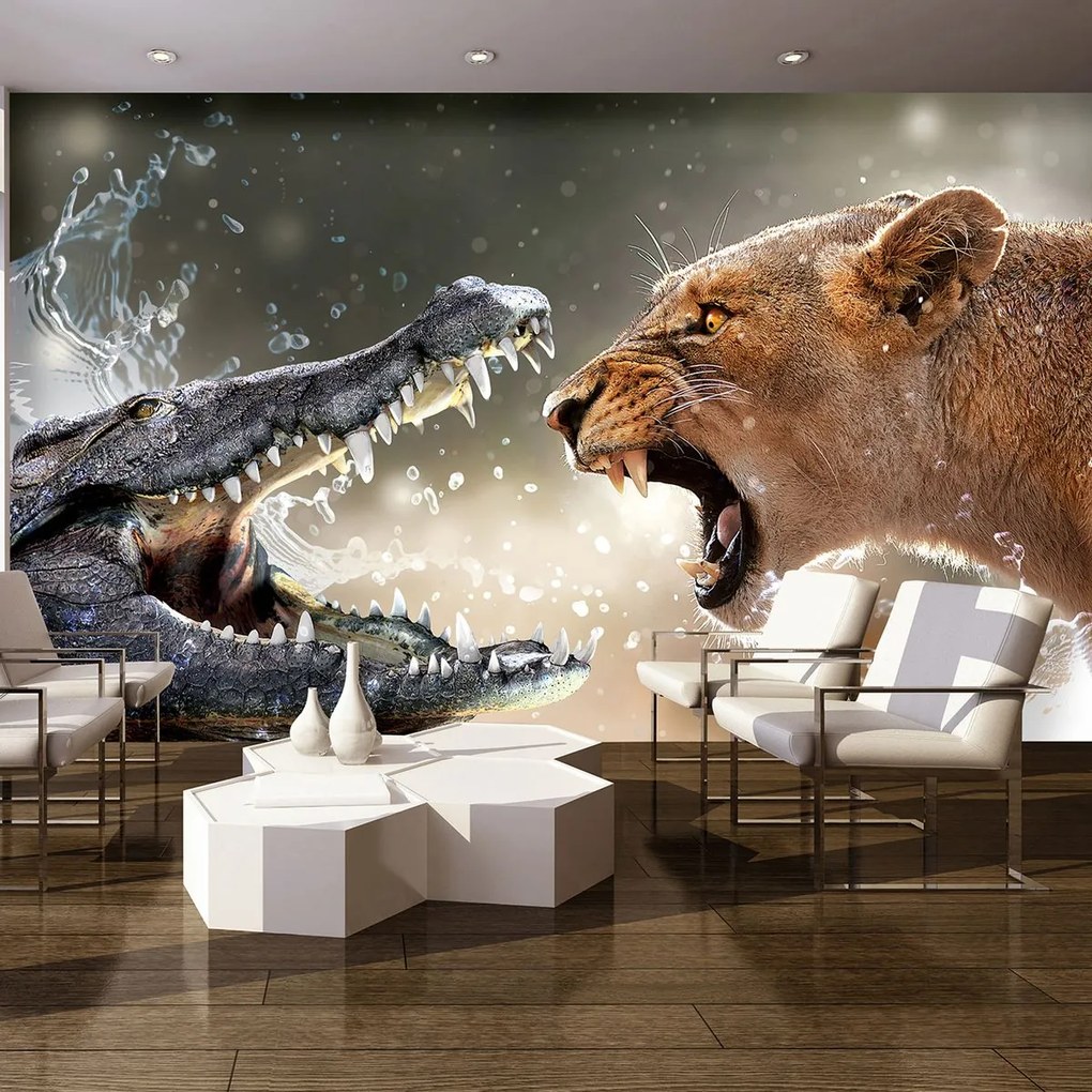 Fototapet - Aligator și predator (152,5x104 cm)