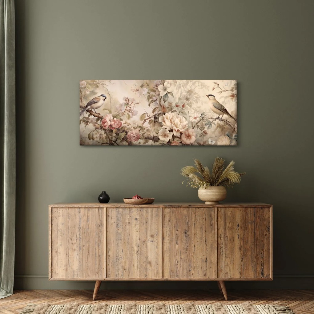 Tablou - Vintage pictura pasăre (120x50 cm)