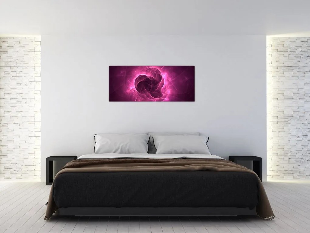 Tablou cu abstracțiune modernă în roz (120x50 cm)