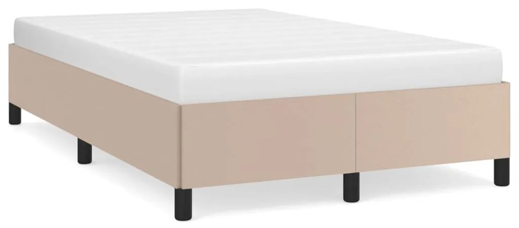 347244 vidaXL Cadru de pat, cappuccino, 120x200 cm, piele ecologică