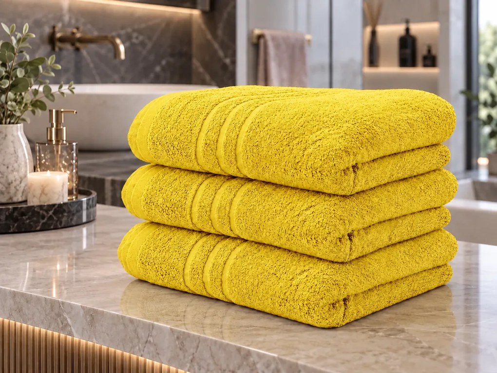 Prosop de corp Confort galben 70 x 140 cm, 100% bumbac