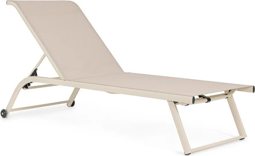 Șezlong de grădină în culoare naturală din metal Taylor – Bizzotto