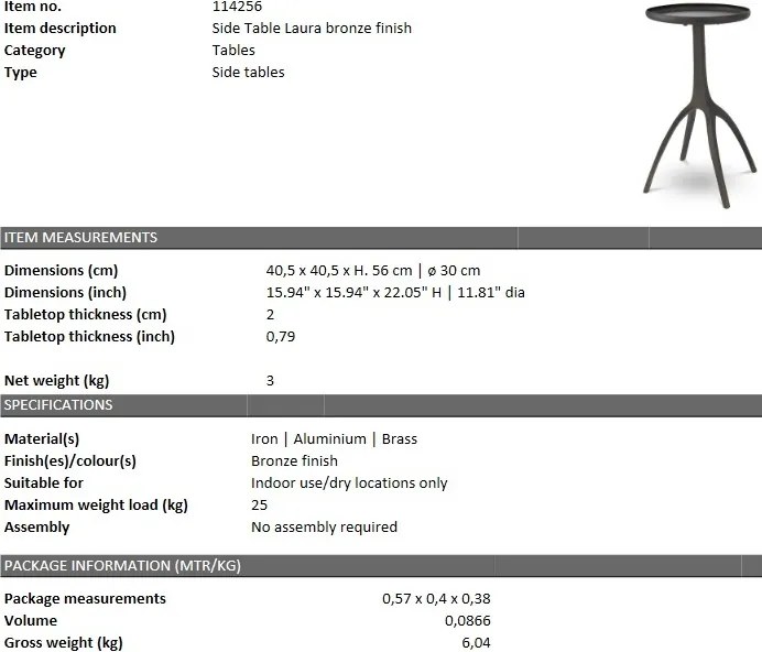 Masuta laterala design LUX Laura 114256 HZ