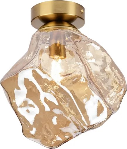 Plafonieră CRISTAL 1xE14/15W/230V alamă/bej fumuriu
