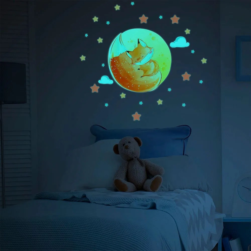 Autocolant de perete pentru copii 30x30 cm Dreamy Fox – Ambiance