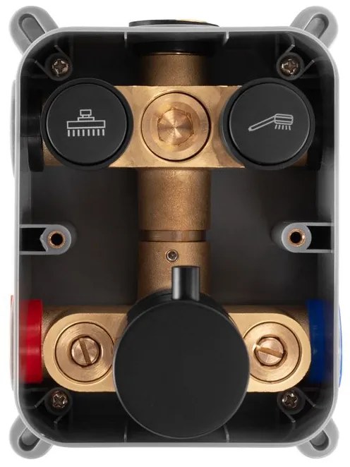 Set de dus incastrat Rea LUNGO negru mat + BOX