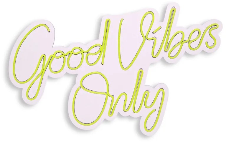 Decoratiune luminoasa LED de perete Good Vibes Only 2 Galben 37x62x2 cm