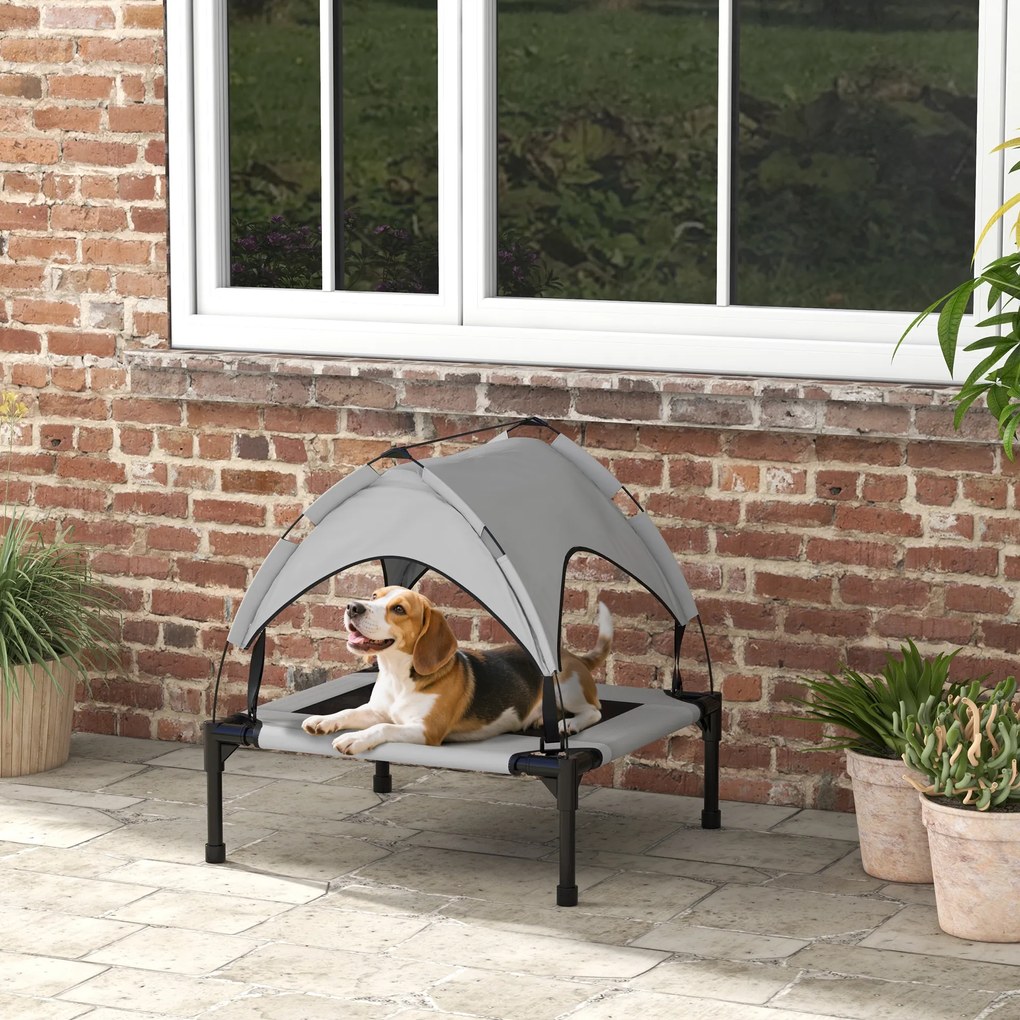 PawHut Pat pentru câini pisici pe picioare confort înalt velum anti-UV Oxford geantă de transport inclusă 76 x 61 x 69,5 cm, gri | Aosom Romania