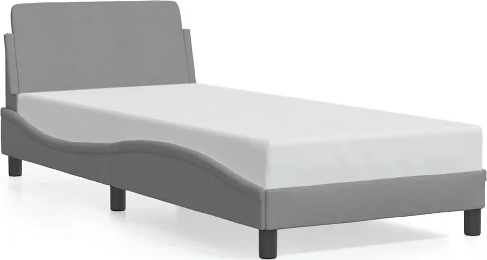 vidaXL Cadru de pat, Dover, gri deschis, 80x200 cm, textil