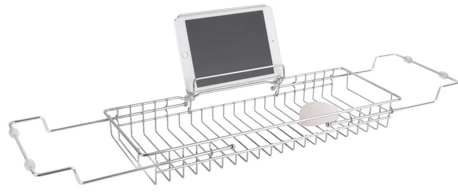 Suport reglabil din metal pentru cadă PT LIVING Tub, 61 - 86 cm, argintiu