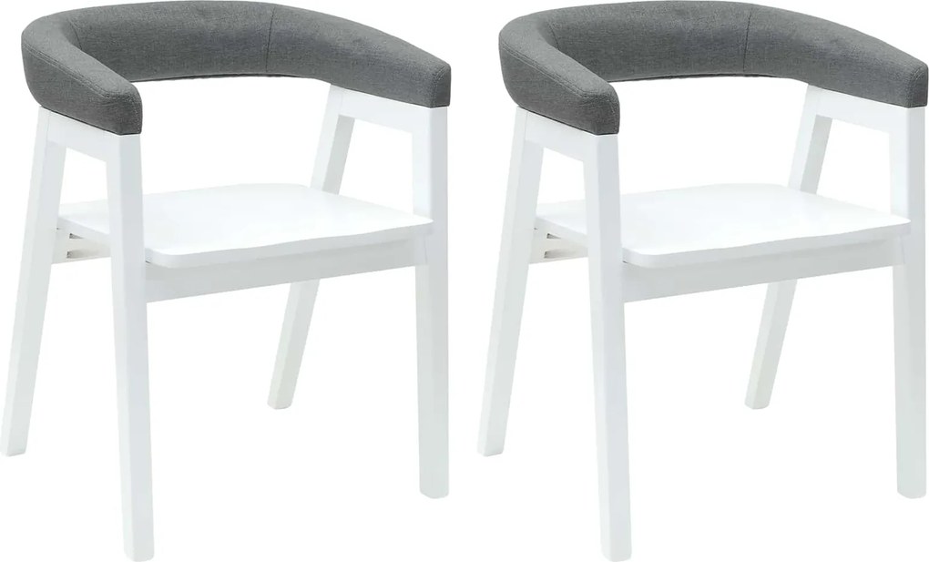 vidaXL Scaune de dining 2 pcs Alb 54 x 57 x 73 cm