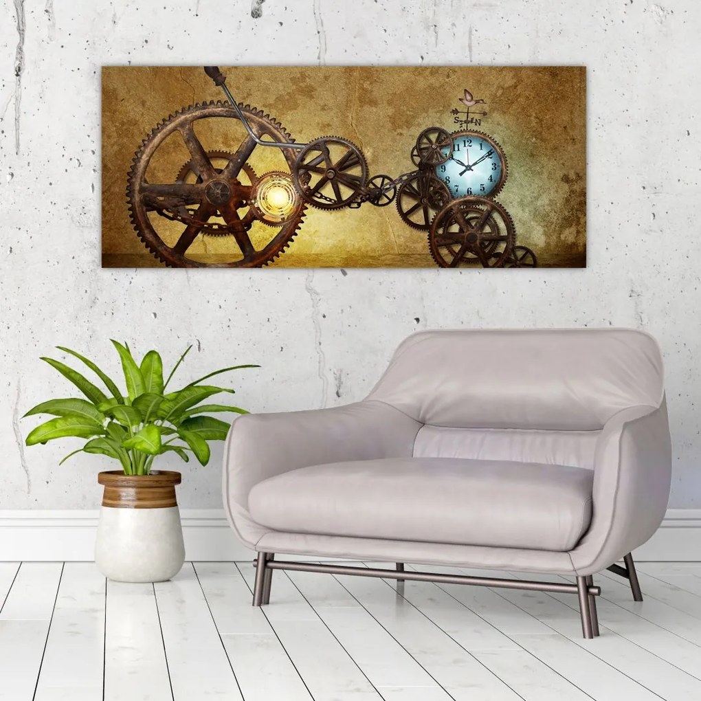 Tablou cu aparatele istorice ale ceasurilor (120x50 cm)