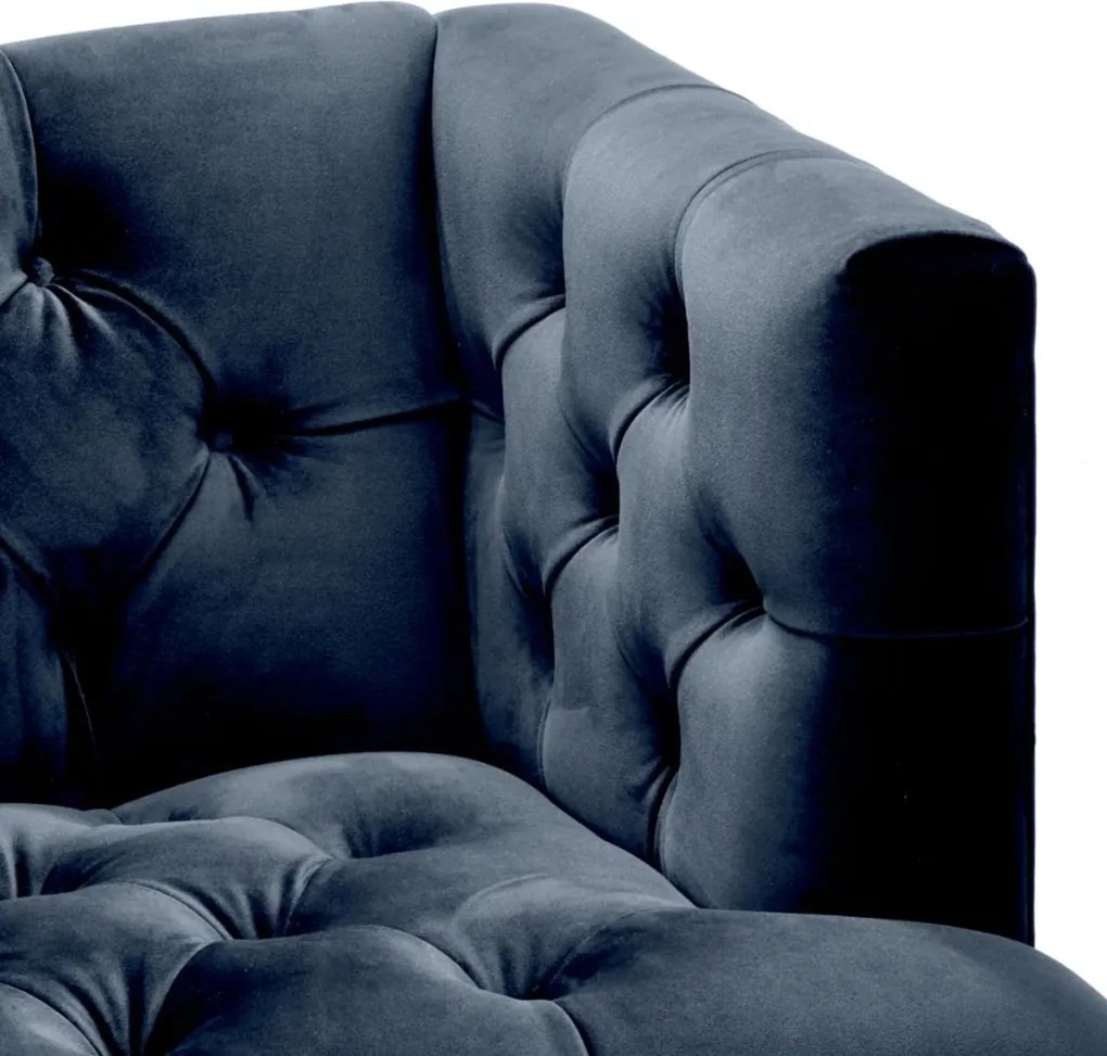 Fotoliu elegant design LUX Castelle, catifea albastra