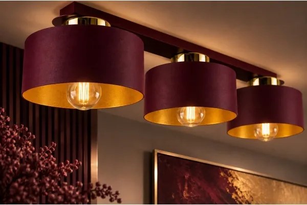 Plafonieră IGNIA 3xE27/60W/230V vișinie/aurie