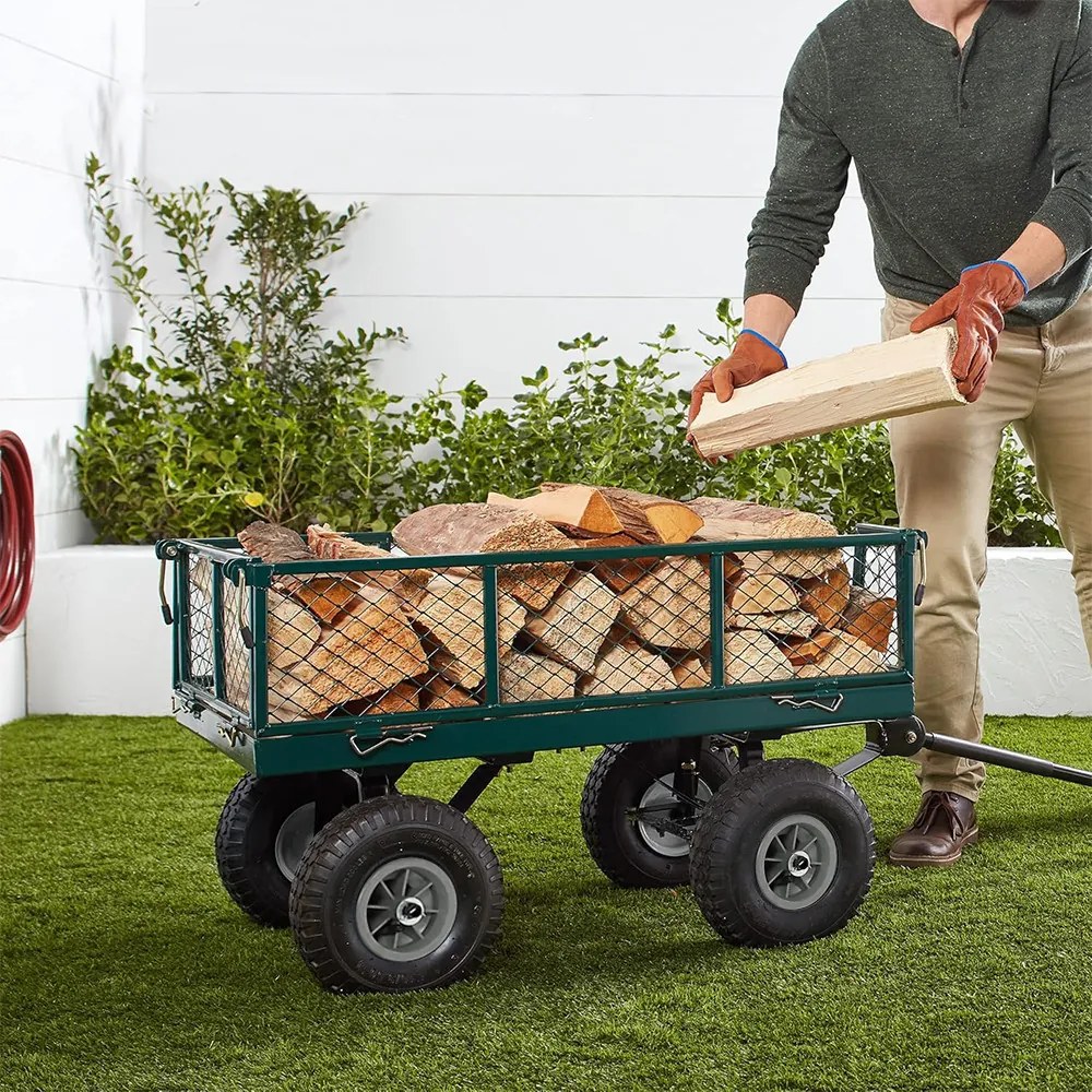 Cărărușă metalică de grădină, capacitate de încărcare 300 kg