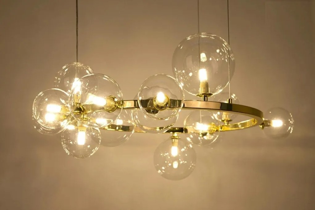 Lustra moderna cu 15 de surse de lumina LINEA R85 auriu