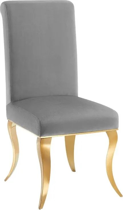Set 2 scaune stil baroc Modern Barock, gri/ auriu