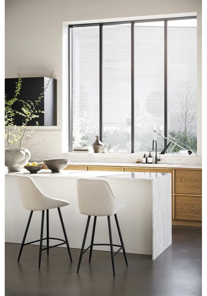 Scaune de bar bej 2 buc. (înălțime șezut 67 cm) Sierra – Rowico