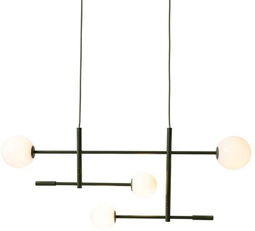 Lustra metal verde cu 4 globuri sticla Copenhagen