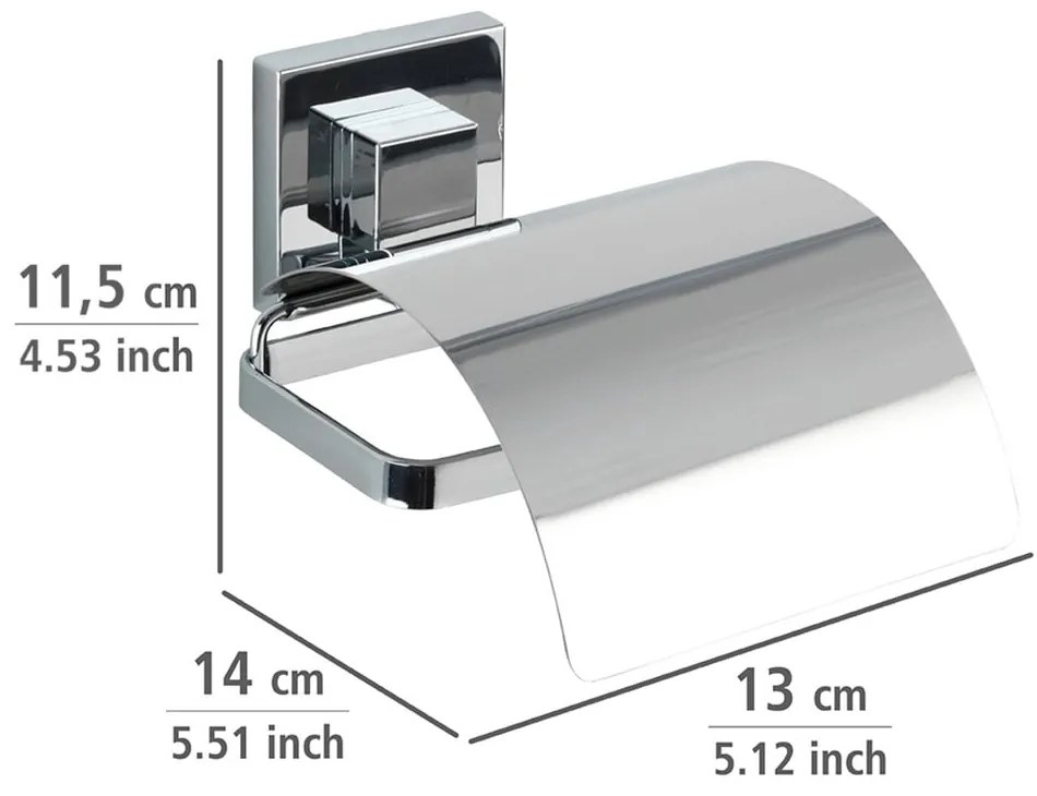 Suport pentru hârtie igienică Wenko cu sistem de prindere Vacuum-Loc, 14 x 13 cm