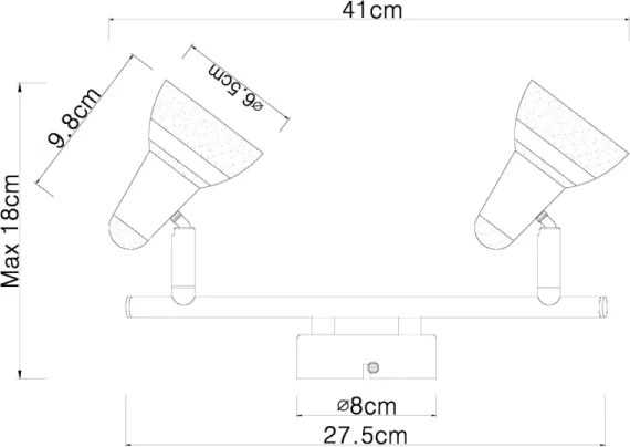 Globo 56134-2 - Spot LED ALASKA 2xLED/4W/230V crom lucios
