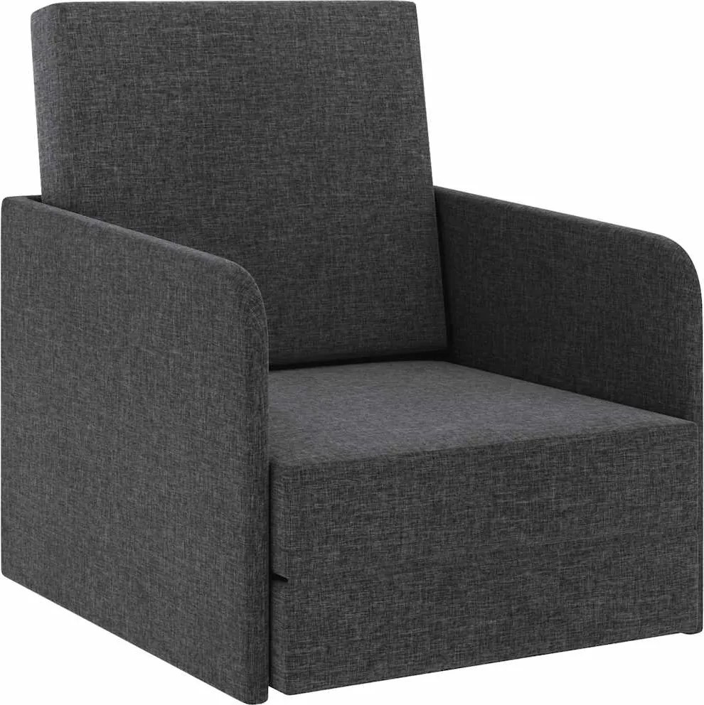 vidaXL Fotoliu pat extensibil, gri închis, material textil