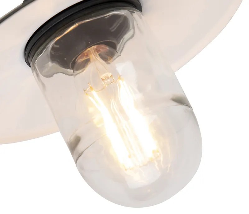 Lampă de perete exterioară inteligentă neagră IP44 cu WiFi A60 - Munich