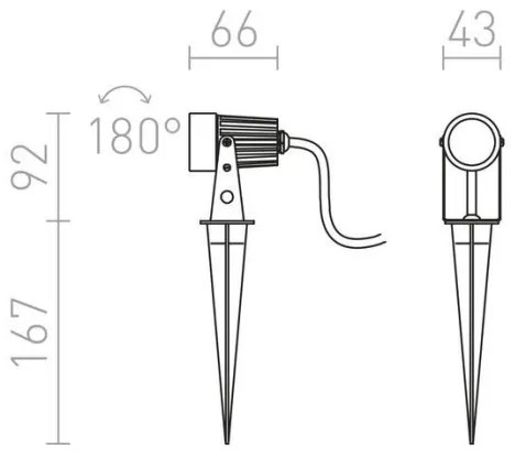 Corp de iluminat LED de exterior GUN LED/3W/230V IP65 RED-Design Rendl-R10530