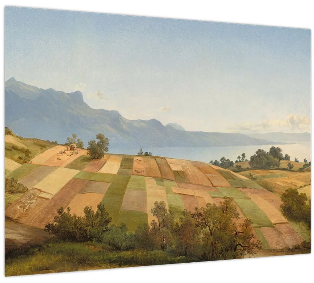 Tablou pe sticlă - Alexandre Calame, Swiss Landscape, reproducere (70x50 cm)