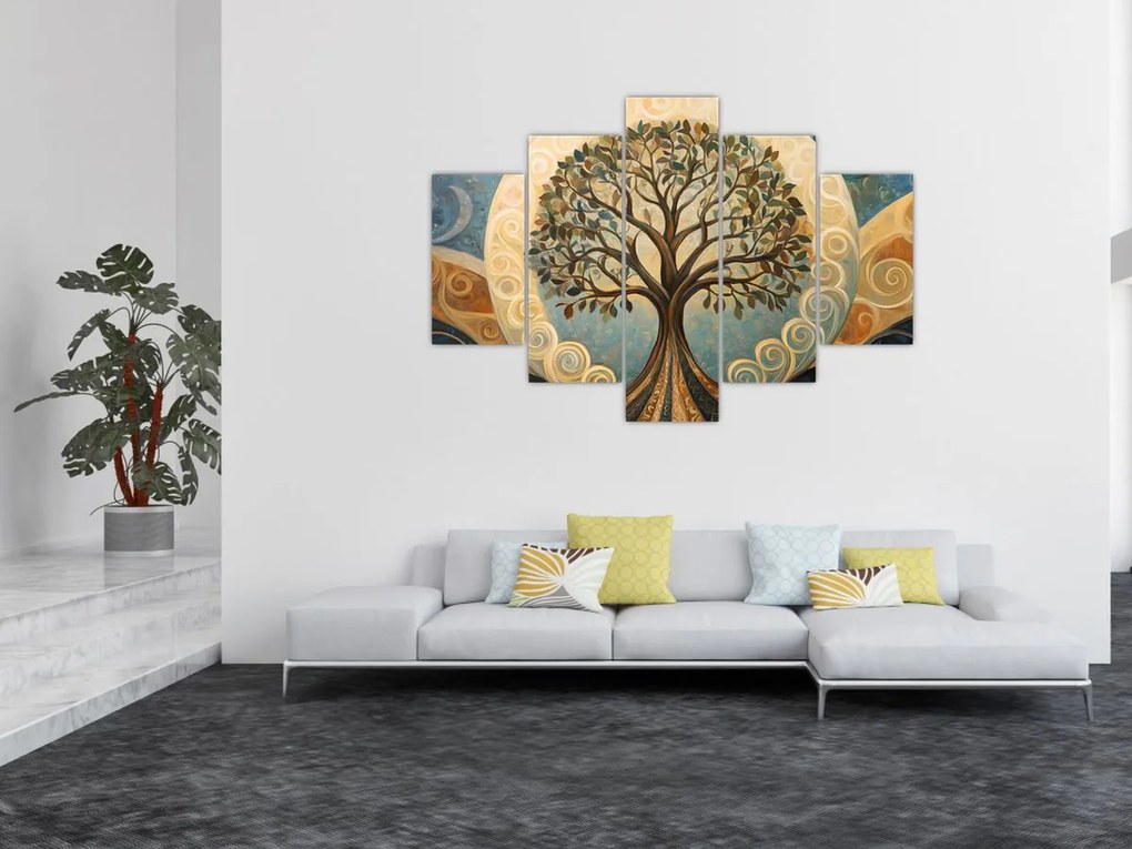 Tablou – Arborele vieții și spirale (150x105 cm)