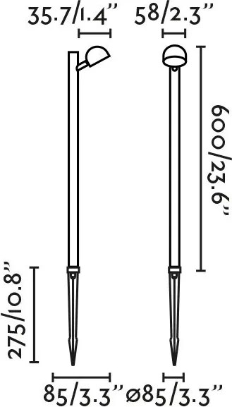 Lampa LED cu tarus iluminat exterior IP65 BROT H-60cm