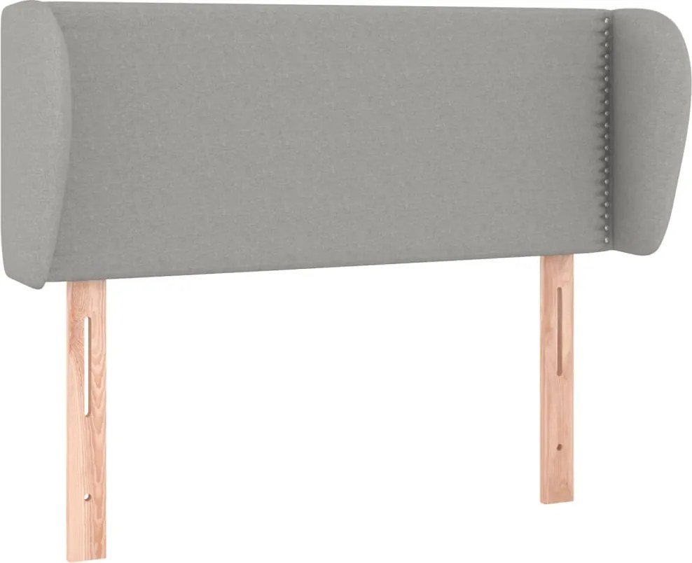 vidaXL Tăblie de pat cu aripioare gri deschis 93x23x78/88 cm textil