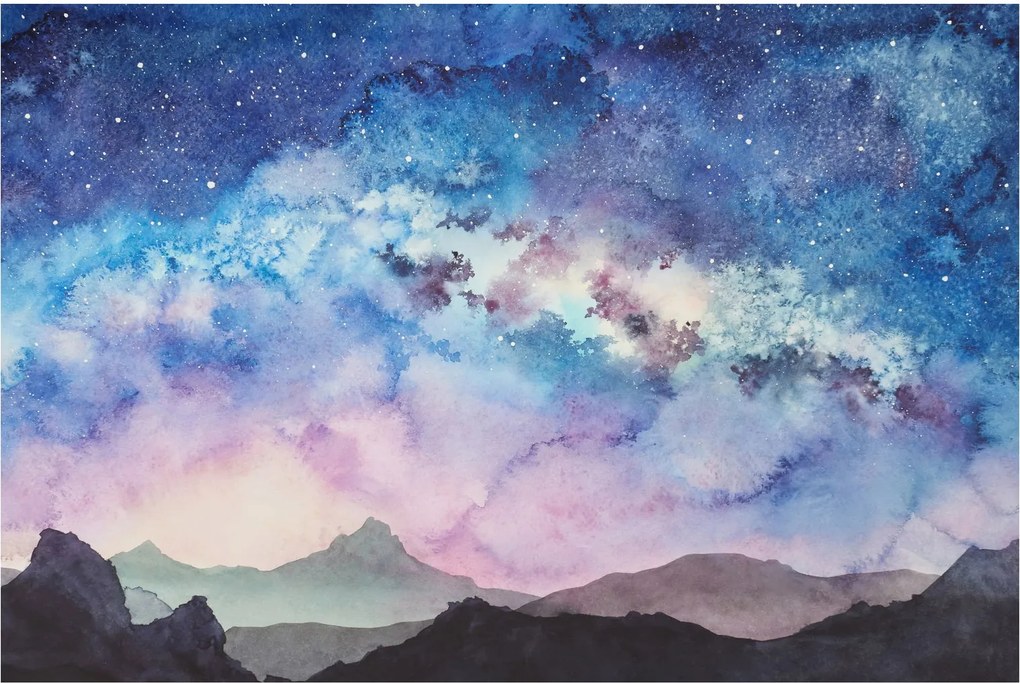 Tablou - Calea lactee, aquarel (90x60 cm)