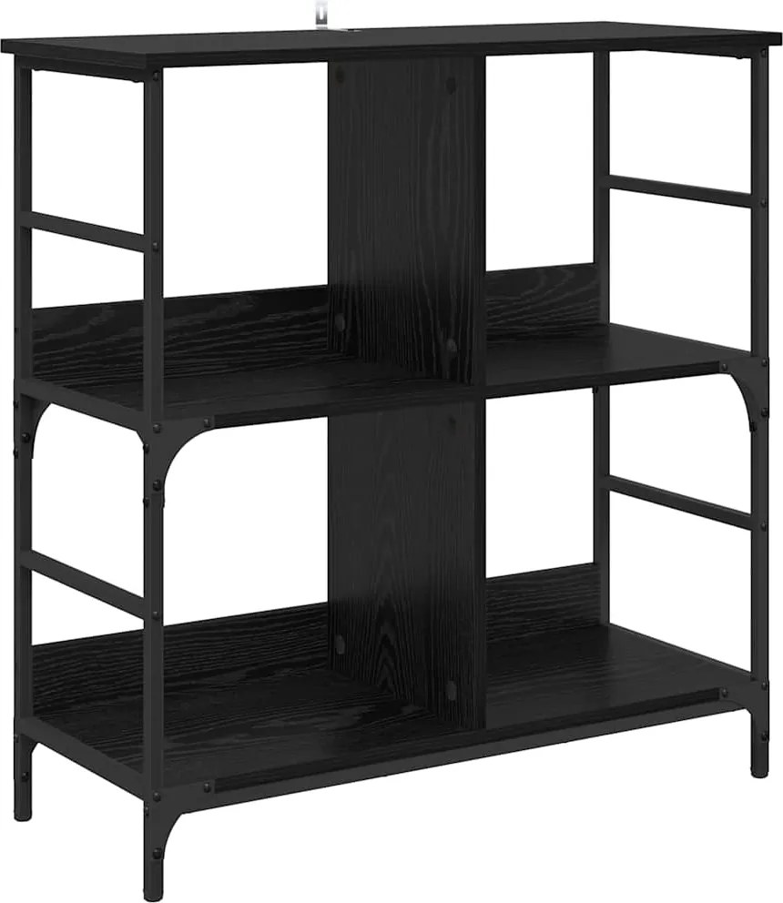 vidaXL Raft pentru cărți Stejar negru 78.5 x 33 x 82 cm Lemn compozit