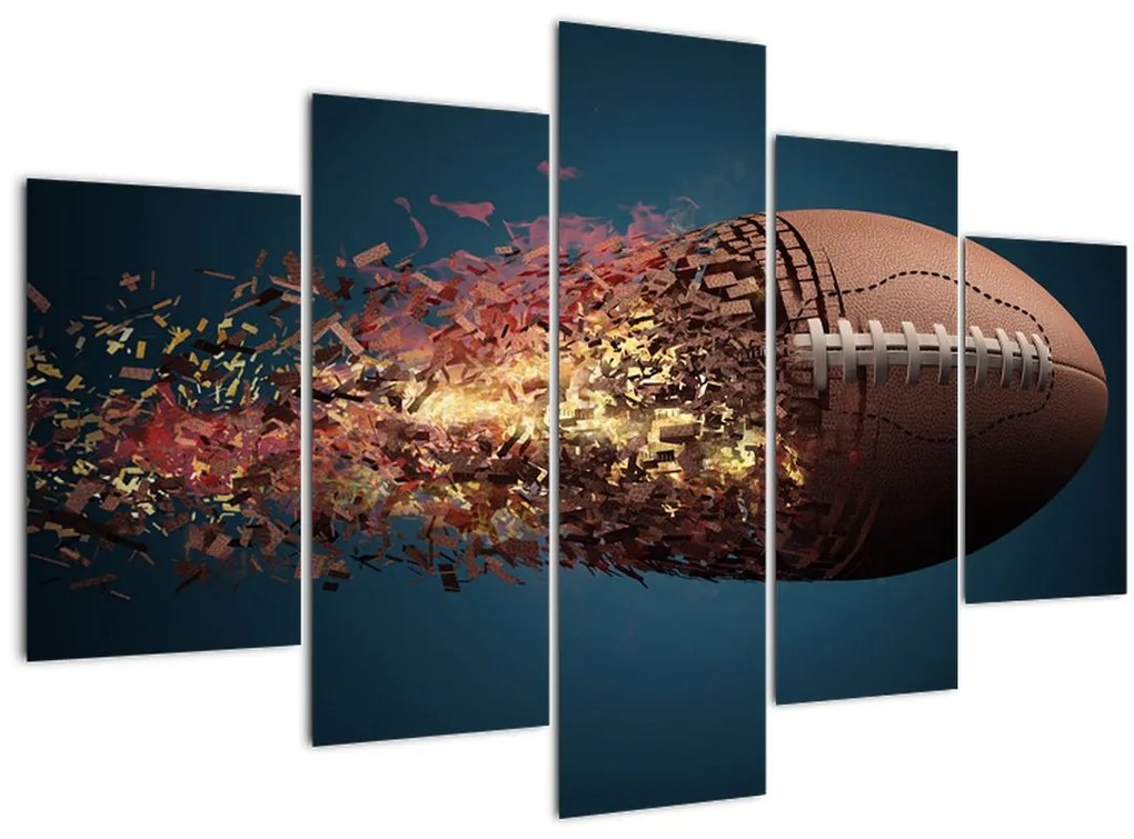 Tablou - Minge de ruggby în acțiune (150x105 cm)
