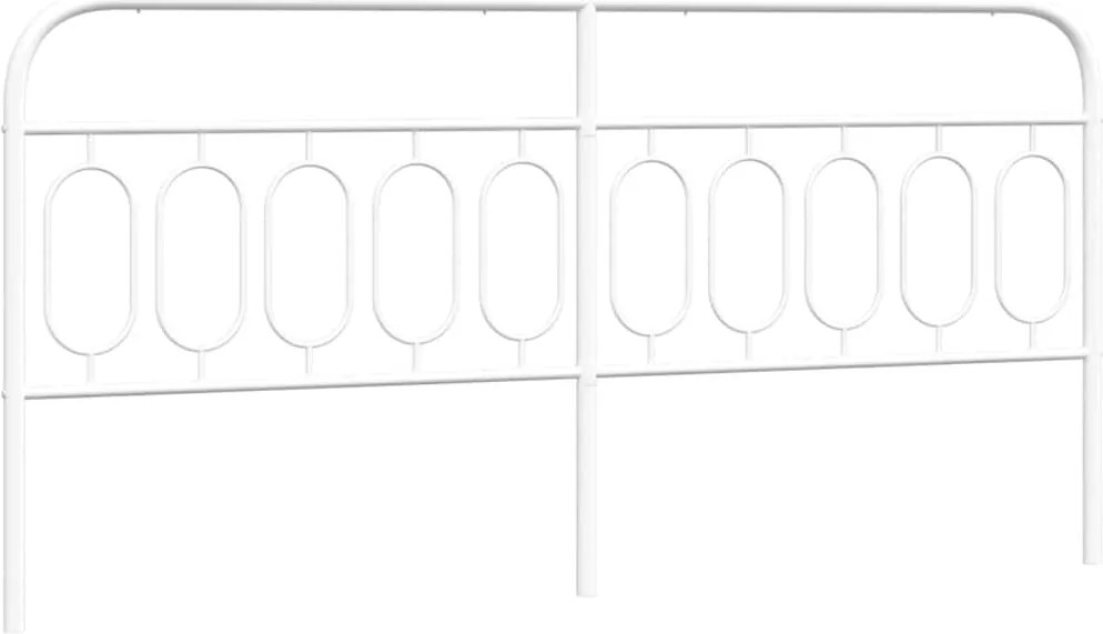 vidaXL Tăblie de pat de schimb metalică, alb, 200 cm