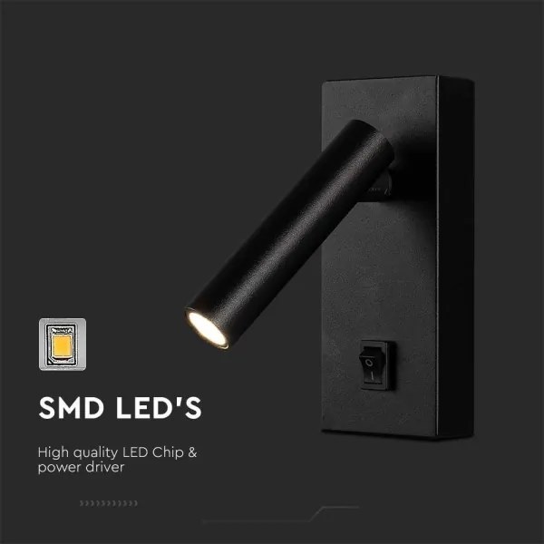 Spot LED de perete LED/2W/230V 4000K negru