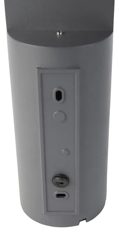 Lampă de perete exterioară modernă gri închis cu LED inclus - Harry