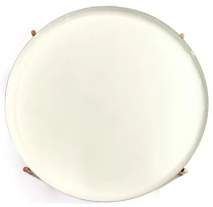 Masuta de cafea rotunda din metal Chloe 50,5x50,5x56,5 cm alb/cupru