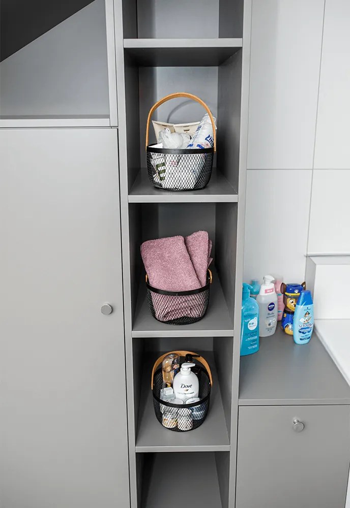 Coş metalic cu mâner, negru, KITEN TYP 1