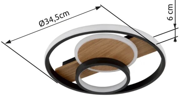 Plafonieră LED Globo 67322-24 PIKARA LED/24W/230V