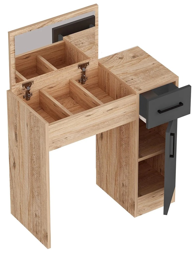 Măsuță de toaletă Nukela 2 (pin atlantic + antracit) . 1094103