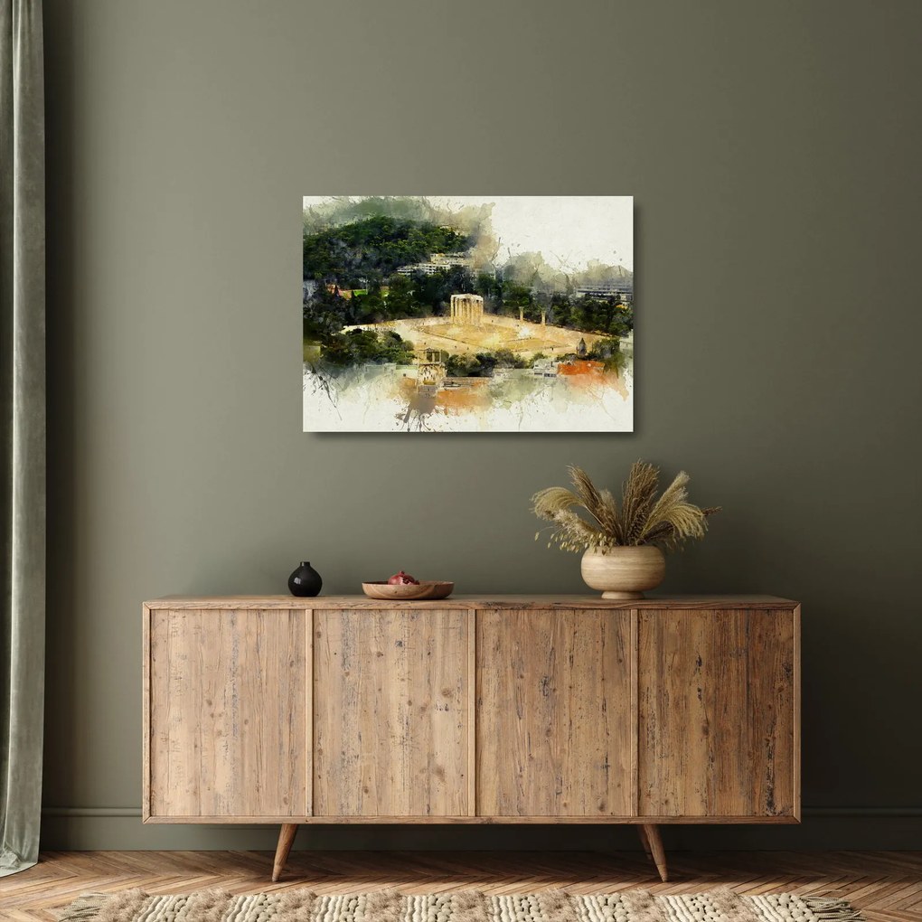 Tablou pe sticlă - Templul lui Zeus, Atena, Grecia (70x50 cm)