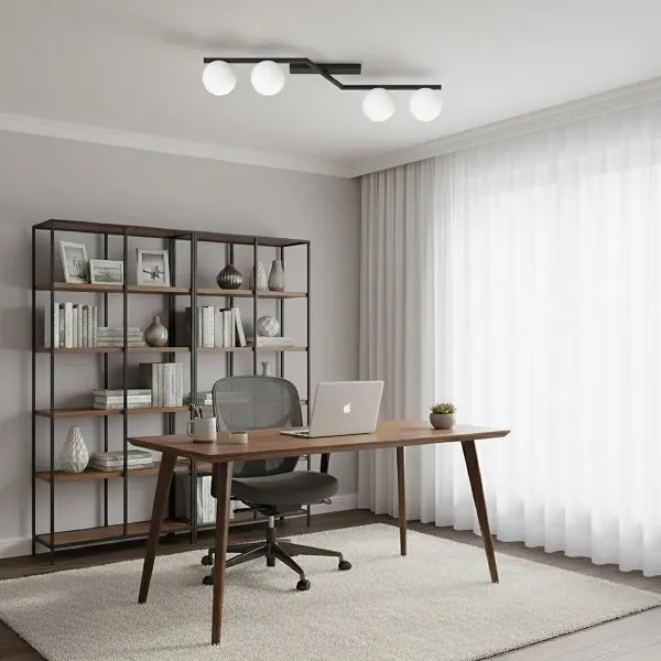 Plafonieră NATON 4xE14/10W/230V negru/alb