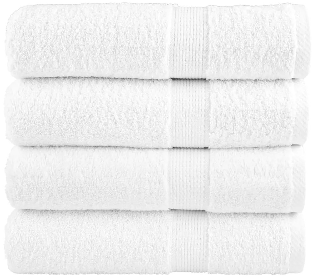 vidaXL Prosoape de baie premium SOLUND 4 buc alb 100x150cm 600gsm