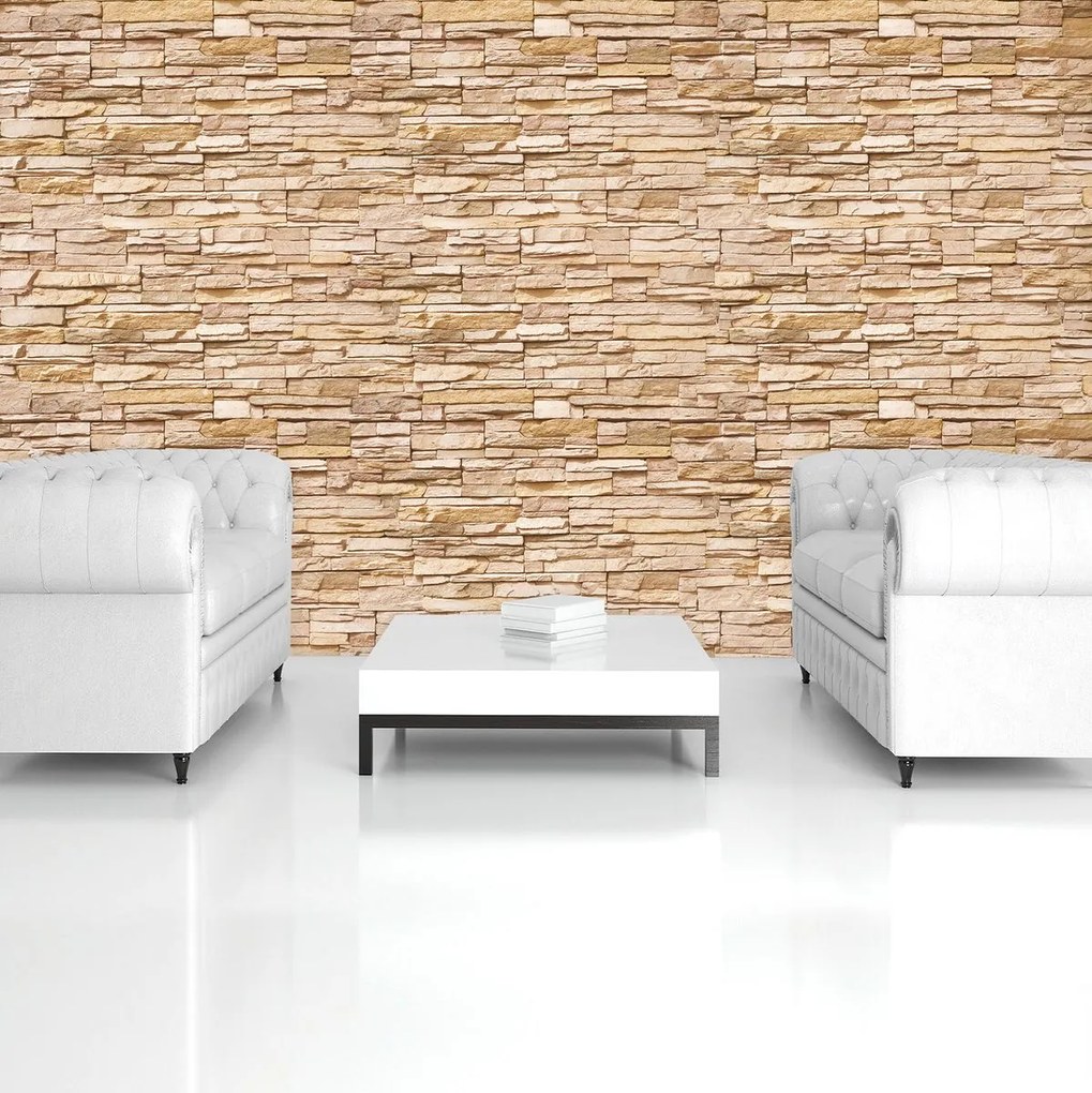 Fototapet - Perete din nisip și cărămizi (254x184 cm)