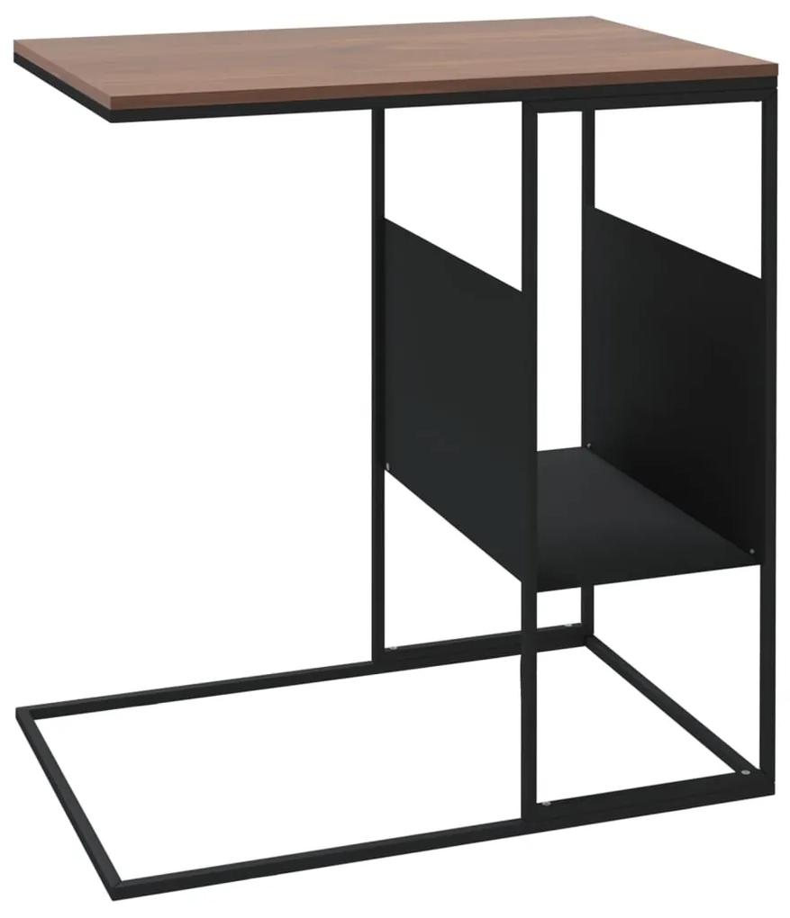 Masa laterala, negru, 55x36x59,5 cm, lemn compozit 1, negru si maro, 55 x 36 x 59.5 cm, Fara roti
