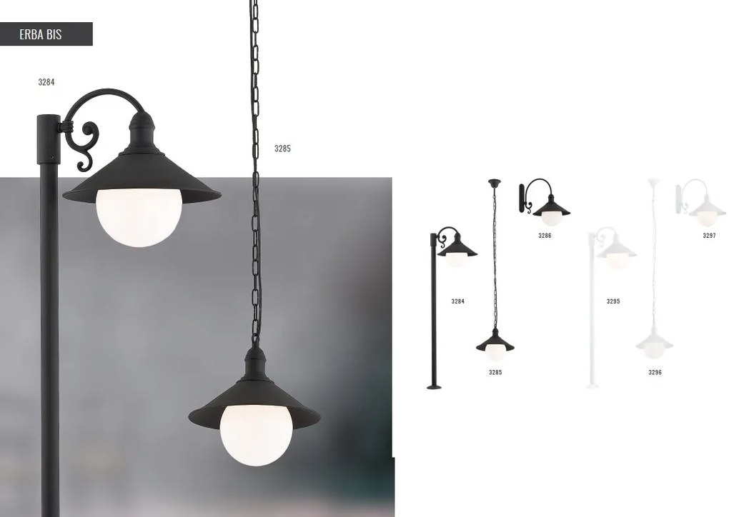 Aplica de perete exterior stil clasic ERBA BIS neagra