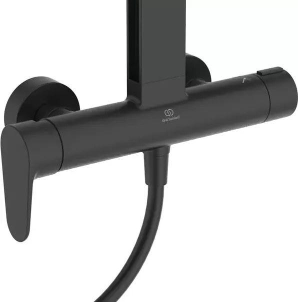 Coloana de dus cu baterie monocomanda negru mat Ideal Standard Alu+