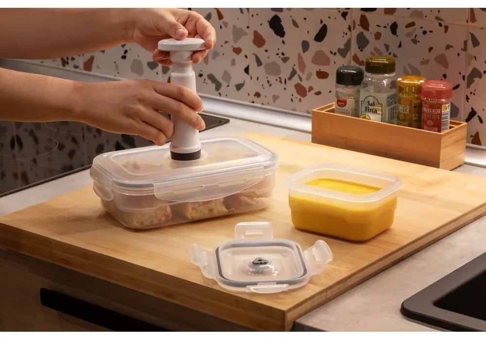 Set 3 recipiente pentru stocare alimente și pompă cu vacuum Compactor Food Saver